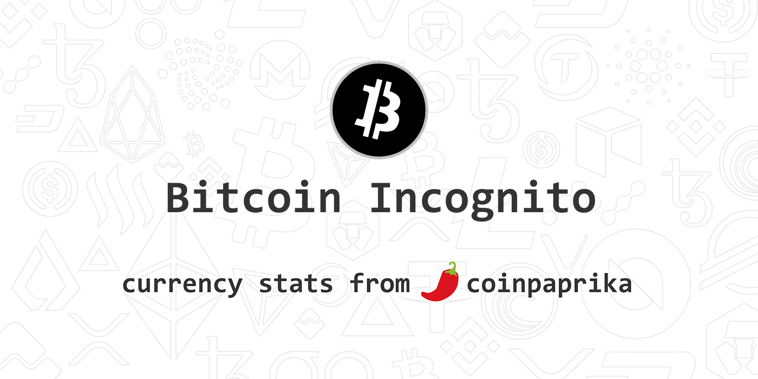 Bitcoin Incognito Price Today - XBI to US dollar Live - Crypto | Coinranking