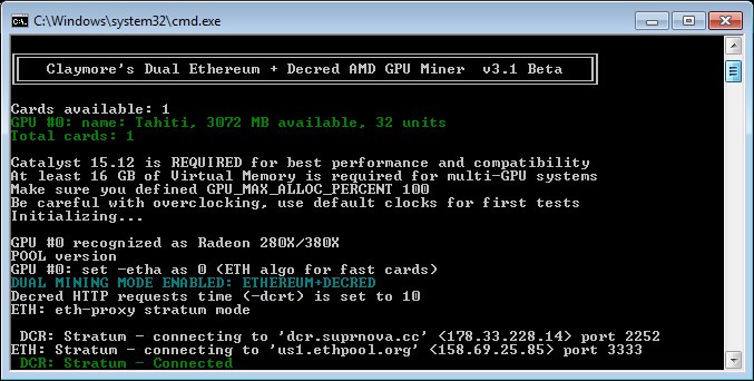 Download Claymore Dual Miner (Ethereum AMD/NVIDIA)