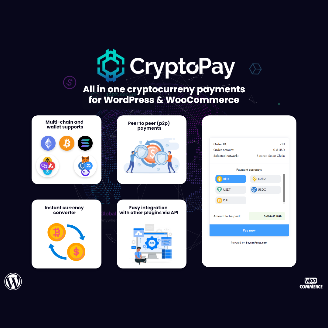 Crypto payment link for online transactions