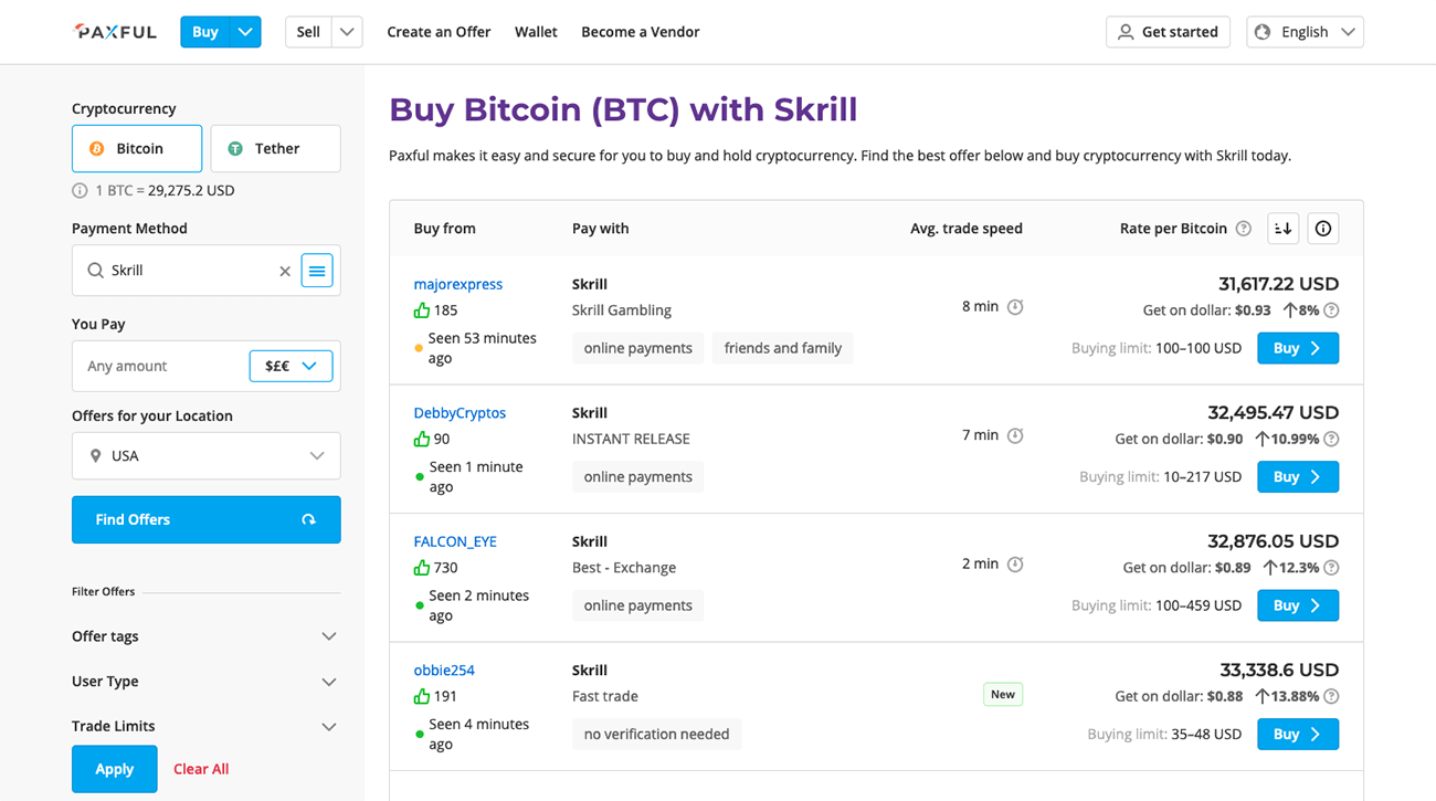 Where and how to buy Bitcoin (BTC) with Skrill from the USA