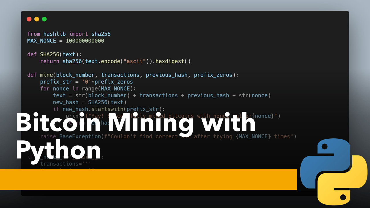 How to Mine Bitcoin with 15 lines of Python Code