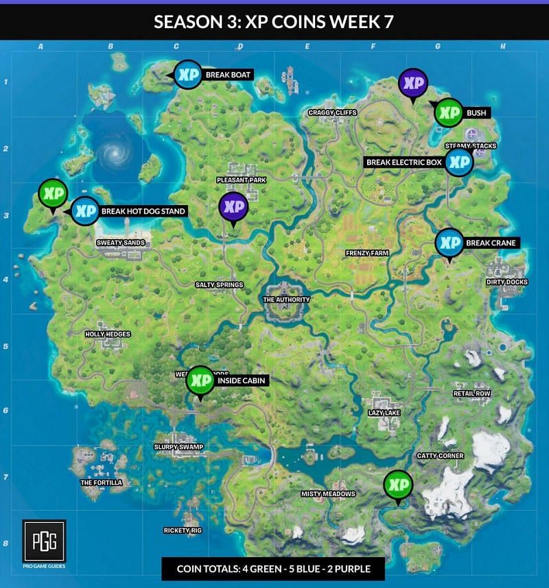 All Fortnite Season 3 Week 5 XP Coin Locations