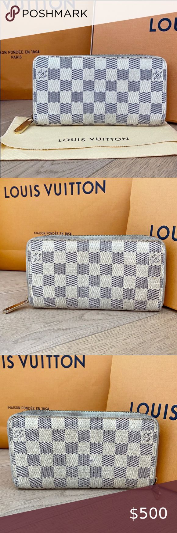 Louis Vuitton Damier Azur Portefeuille Sarah Long Wallet – Timeless Vintage