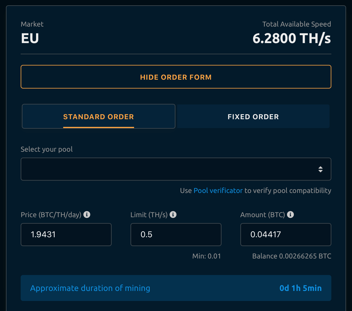 Zero (ZER) mining calculator