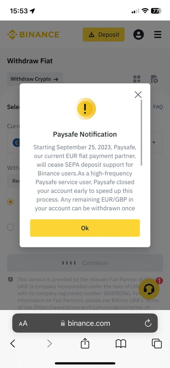 Binance suspends deposits and withdrawals over technical issues | Mint