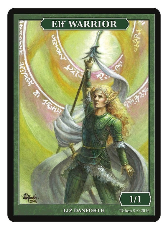 Elf Warrior Token (Lolth) — Tyler Walpole Illustration