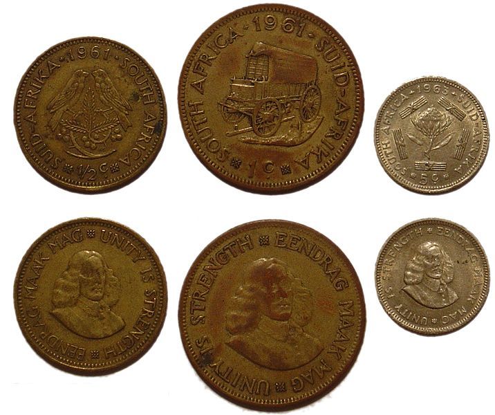 South African (SAR) old coins - online catalog with pictures and values, free