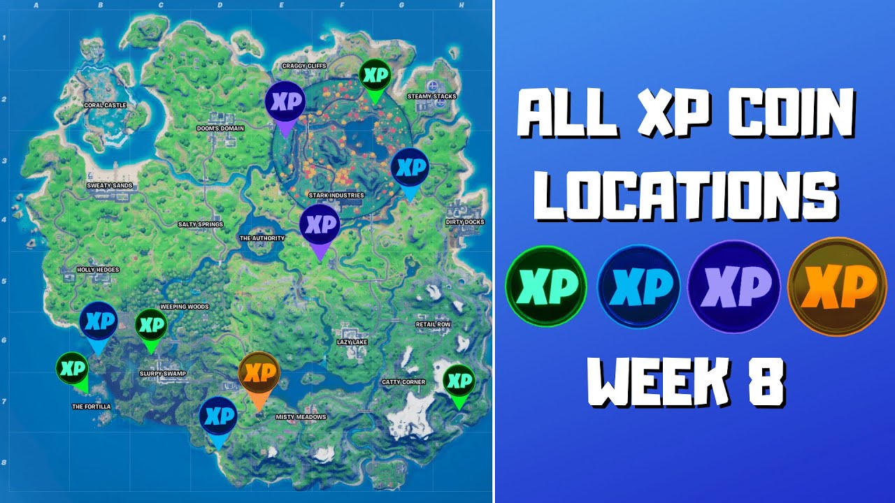 Fortnite Chapter 2 Season 4 Week 8 XP Coin Locations Guide