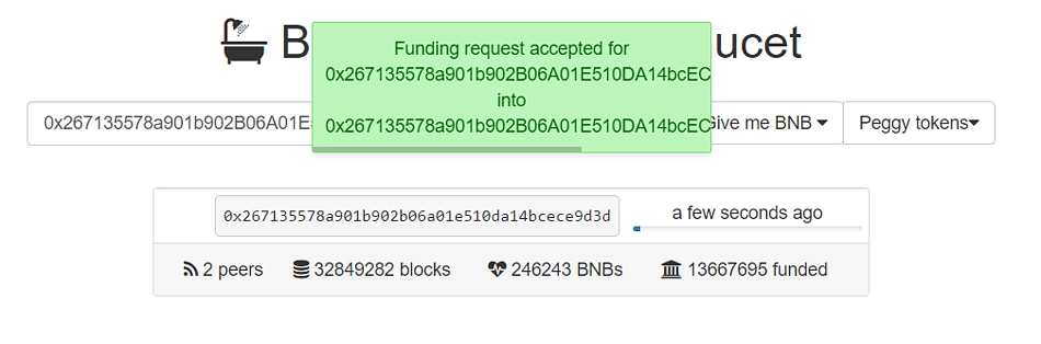 BNB Smart Chain Testnet | Faucet by Triangle