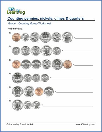 Counting Coins Worksheets - Very Basic