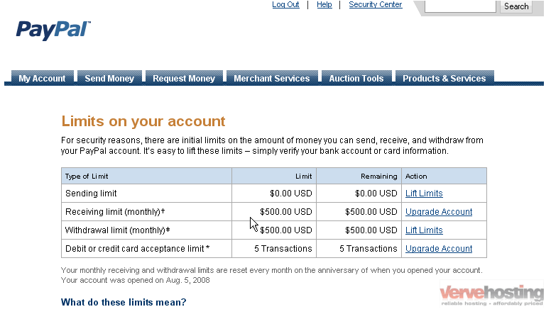 PayPal - Check Account Limitations