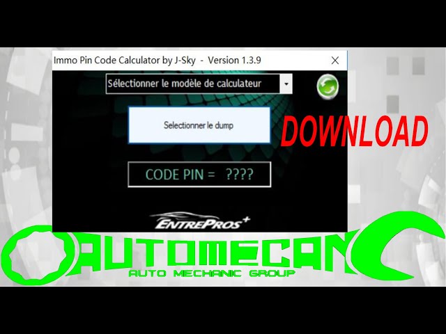 Immobilizer IMMO PIN Code Calculation Download Install | MK3