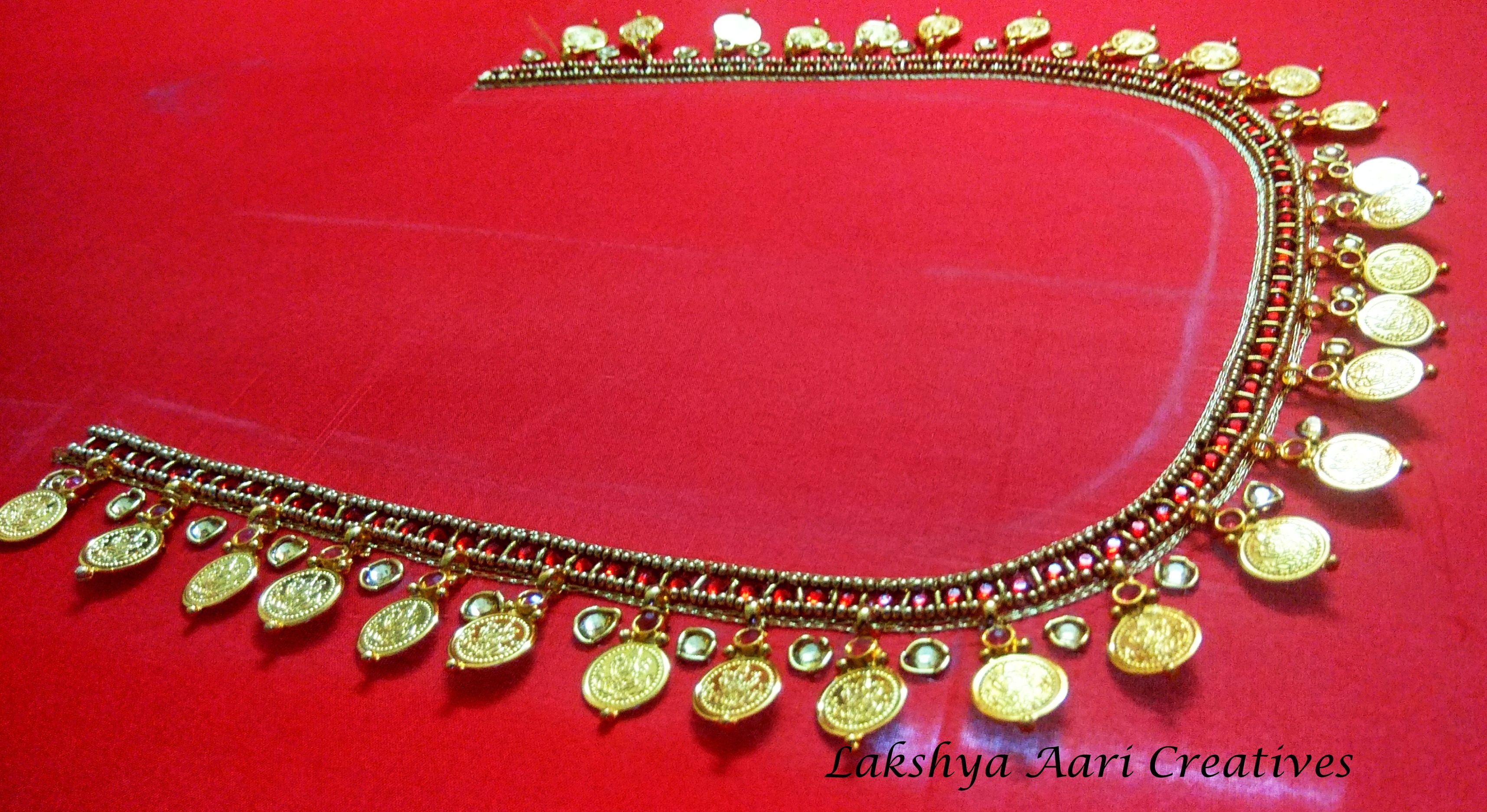 Lakshmi Coin/Kasu With Pearl for Aari Work 12pieces - Aari & Embroidery Materials Online shop