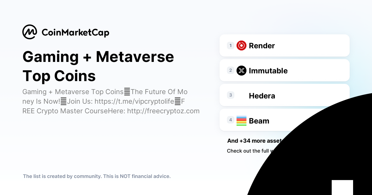 Top Metaverse Tokens by Market Capitalization | CoinMarketCap