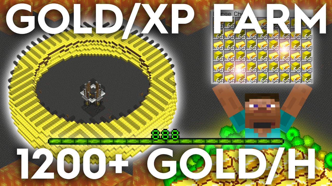 Fully AFKable Gold / Xp farm | Minecraft Amino