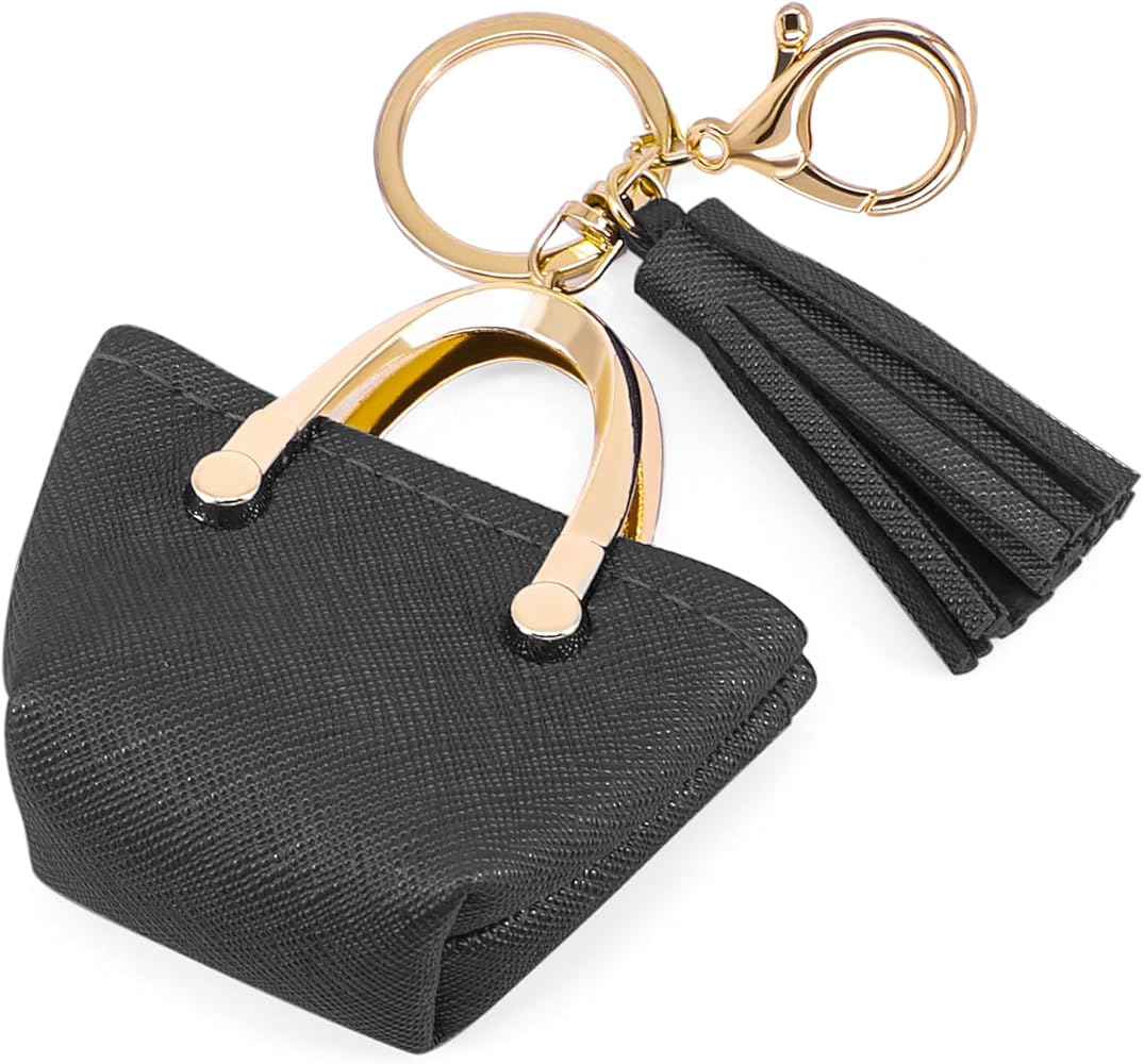 1Pcs Women's Mini Flap Coin Purse Keychain Storage Bag With Keyring Faux Leather Purse | SHEIN