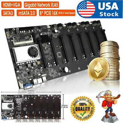 4 Fan 8 GPU Open Frame Mining Rig KIT with Motherboard + CPU + RAM+ SS