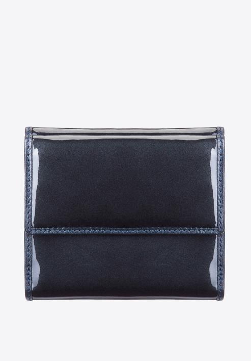 ST. JOHN Navy Blue Patent Leather Embossed Large Pouch Cosmetic Bag | Bellissima Boutique