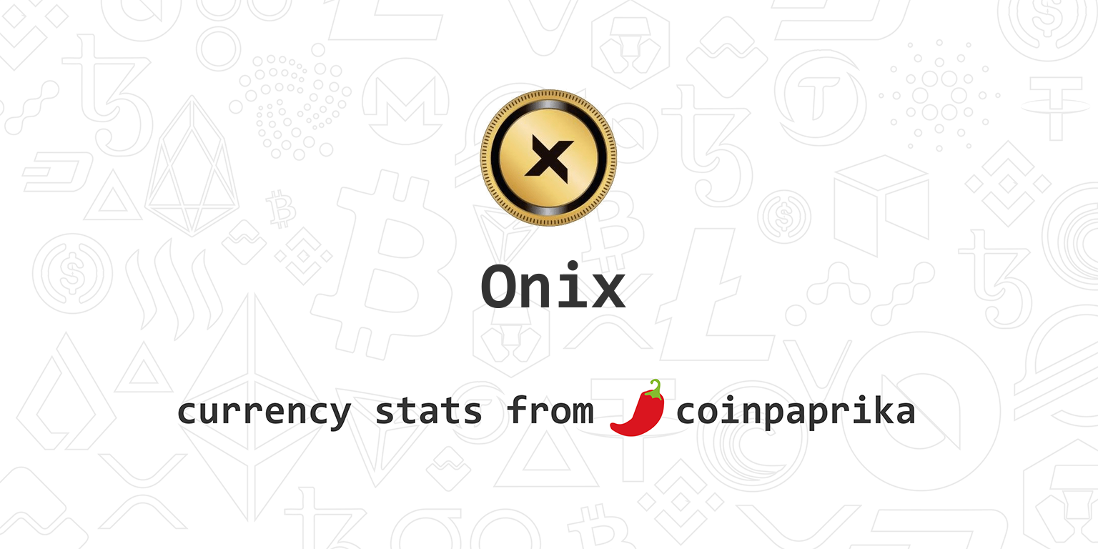 Onixcoin Price Today - ONIX to US dollar Live - Crypto | Coinranking