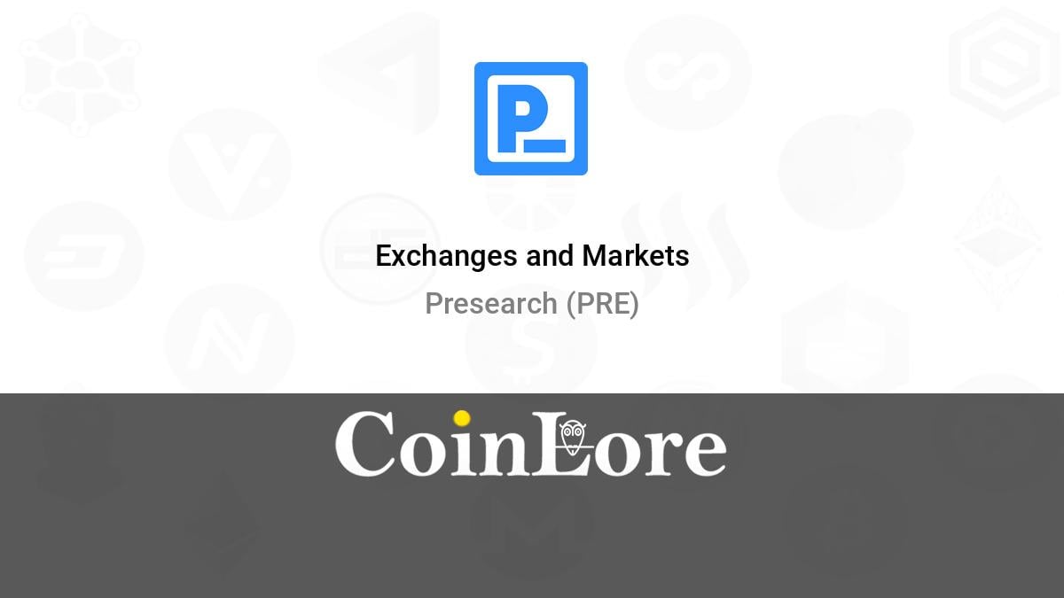 Presearch (PRE) live coin price, charts, markets & liquidity