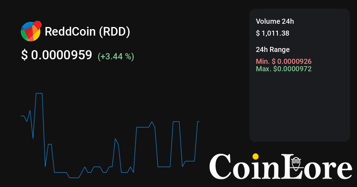 Reddcoin Price Today (USD) | RDD Price, Charts & News | 1001fish.ru