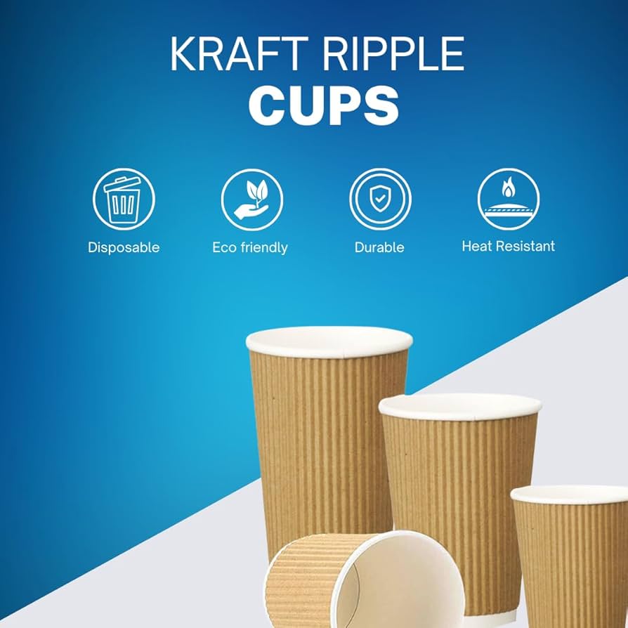 8oz RIPPLE KRAFT PAPER CUPS x - Continental Coffee Store