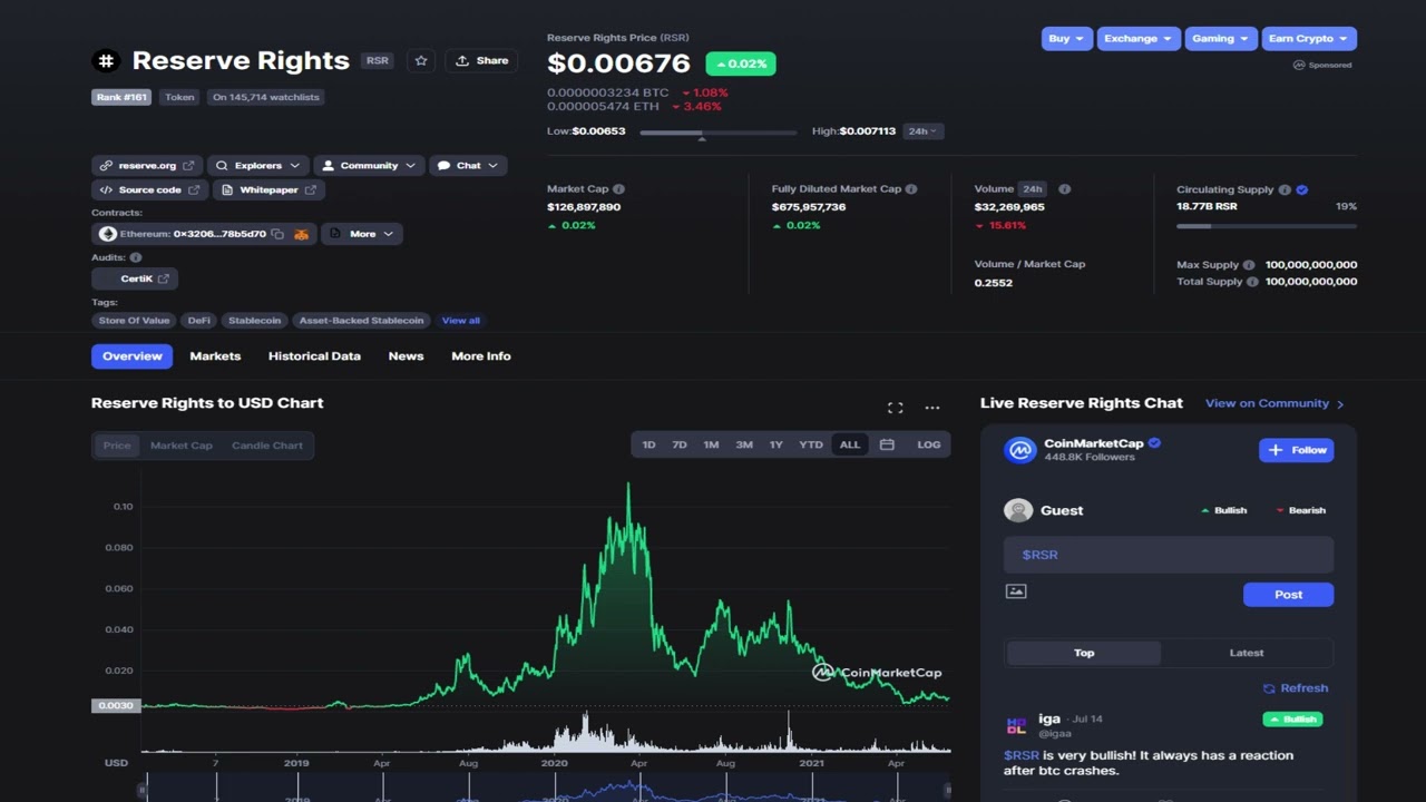 Calculate RSR to BNB live today (RSR-BNB) | CoinMarketCap