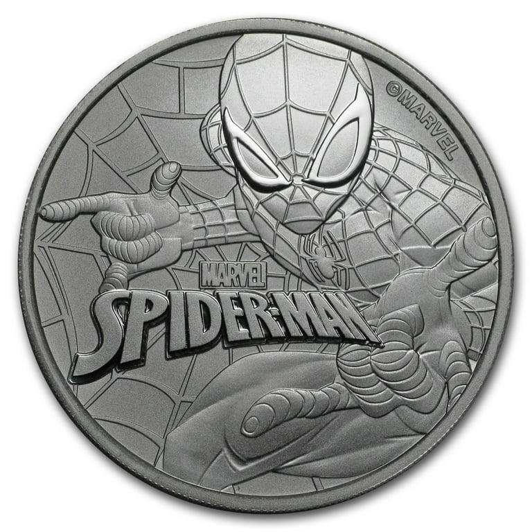 SPIDERMAN Marvel 1 Oz Silver Coin 1$ Tuvalu 