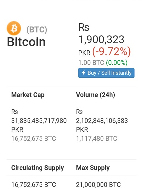 Convert 1 Bitcoin to Pakistani rupee | BTC to PKR | BitValve