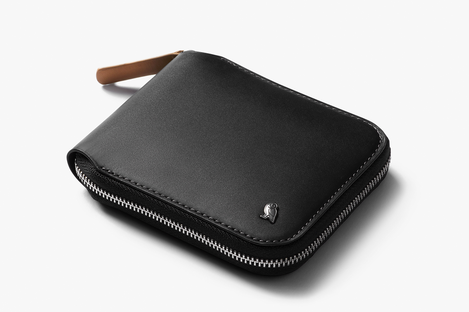 Small zip-around wallet in seta leather black – Serapian Boutique Online