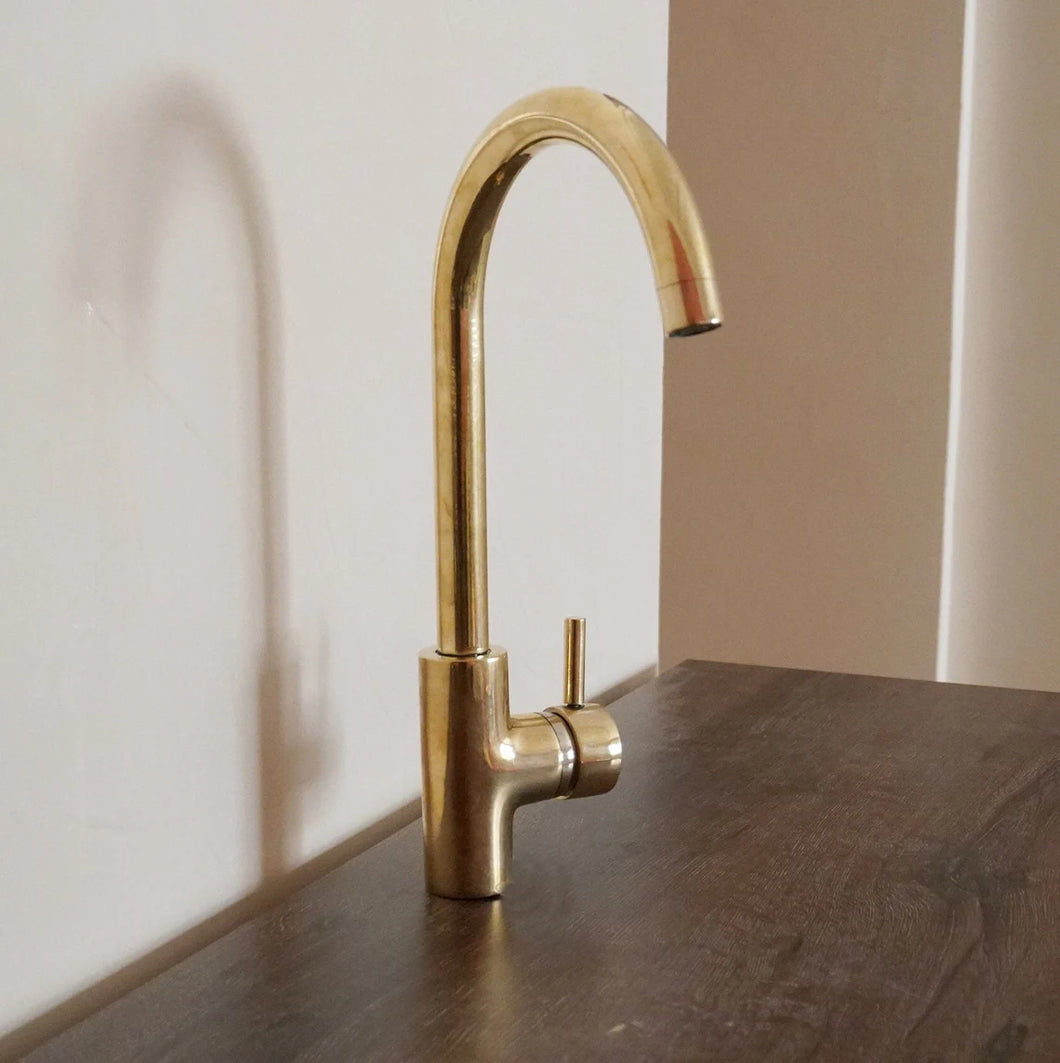 Brushed Gold Wet Bar Faucet Design Ideas