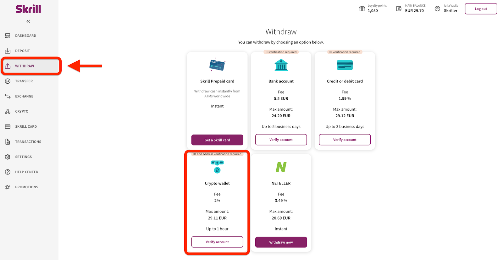 Can I deposit cryptocurrencies to a Skrill account? | Wikibrain